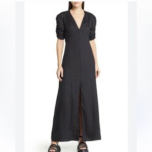 FRAME Shirred-Sleeve Maxi Dress NWT
